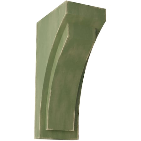 Ekena Millwork 5 1/2"W x 7 3/4"D x 14"H Jumbo Felix Wood Vintage Decor Corbel, Restoration Green CORWD05X07X14FEGR